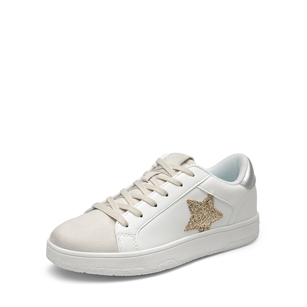 [Bree] Star Low-top Fashion Sneakers - WHITE/GOLD -  0